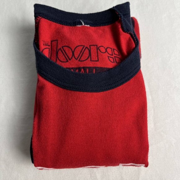 The Doors T-Shirt Top Women Size Small Red/Blue Cotton Blend Crewneck 3/4 Sleeve - Picture 6 of 9